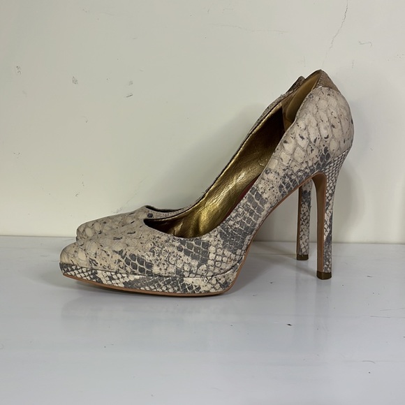 Sam Edelman Celia Snakeskin Pointed Toe High Heeled Stilettos Size 8 - Picture 6 of 9